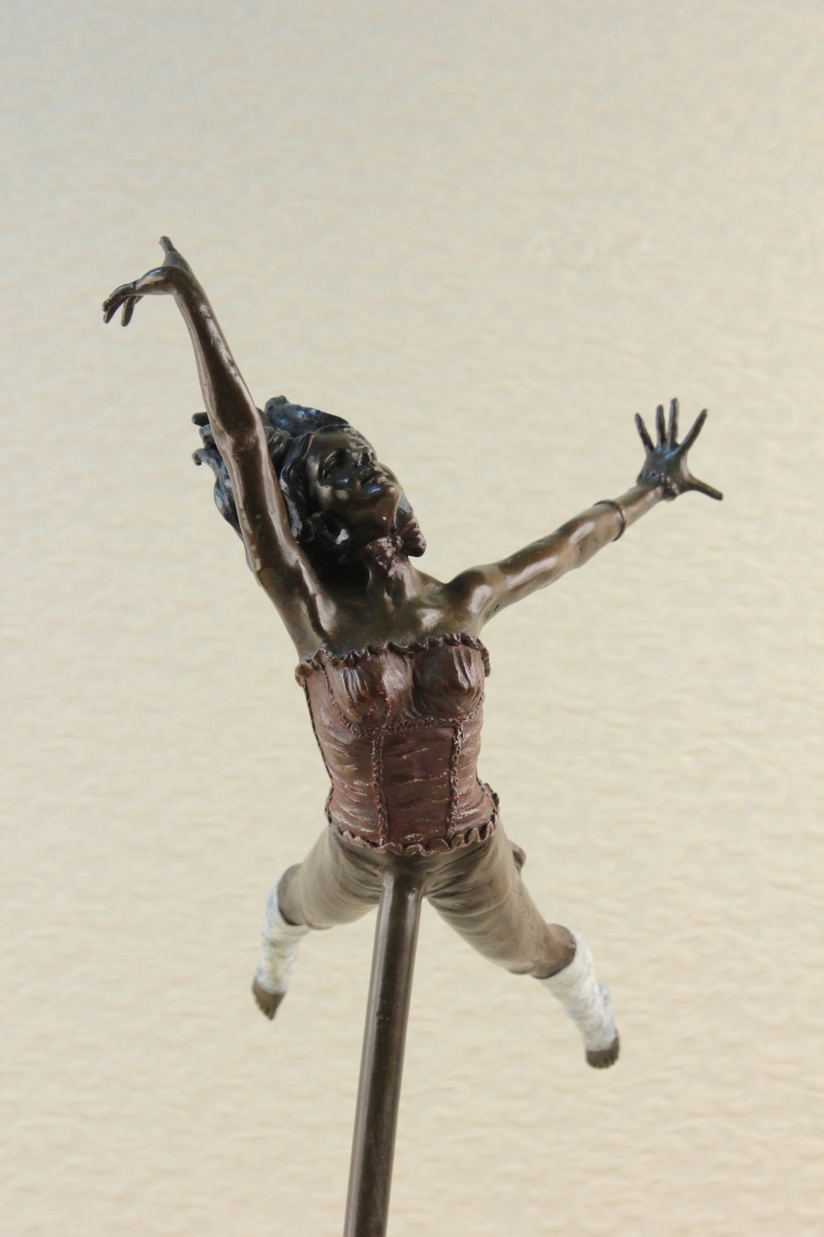 Handcrafted bronze sculpture SALE Allio Lucien By Girl Acrobat Nude Semi Signed