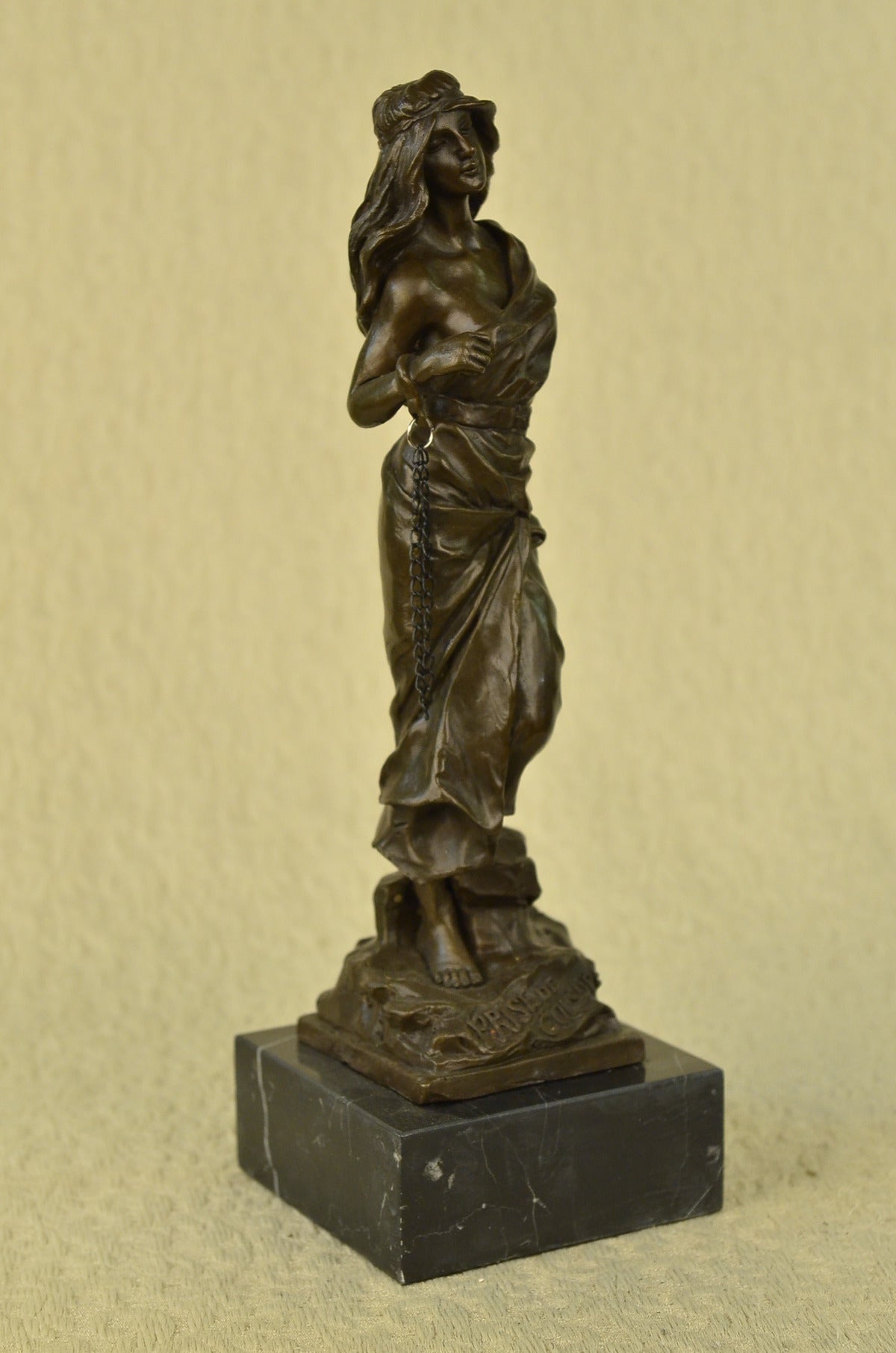 Handcrafted bronze sculpture SALE Sexy Captive Artist French Patoue Jean Signed