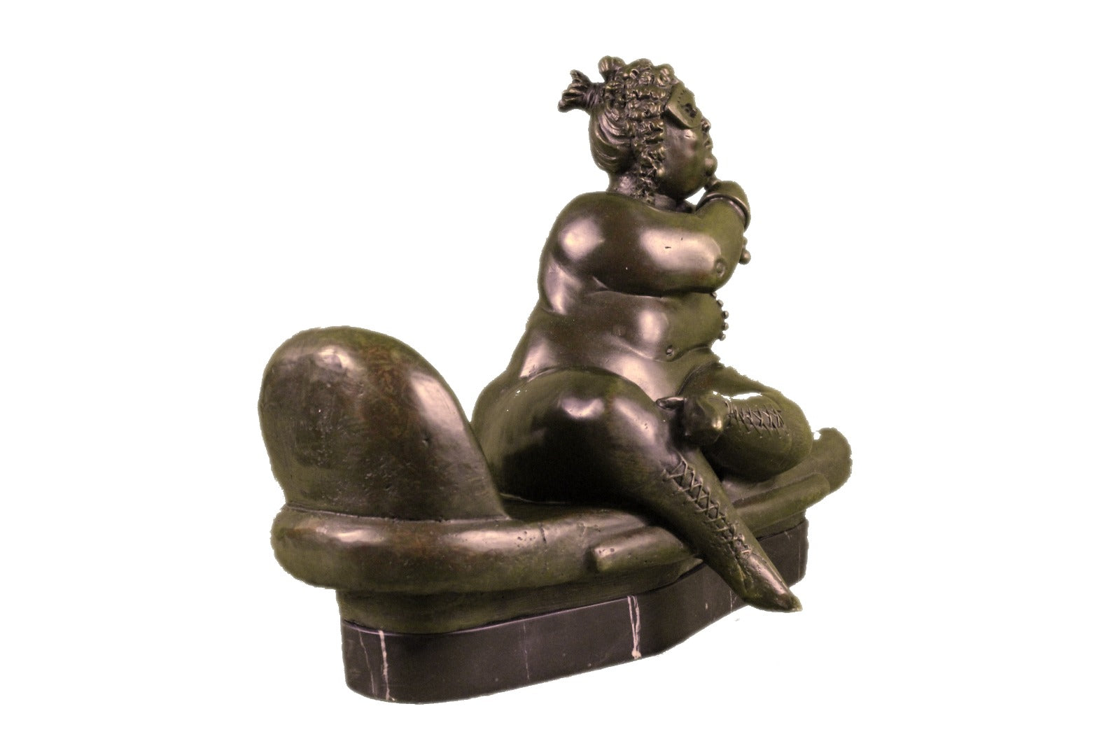 Handcrafted bronze sculpture SALE Female Botero Fernando Art Nude Marble Signed