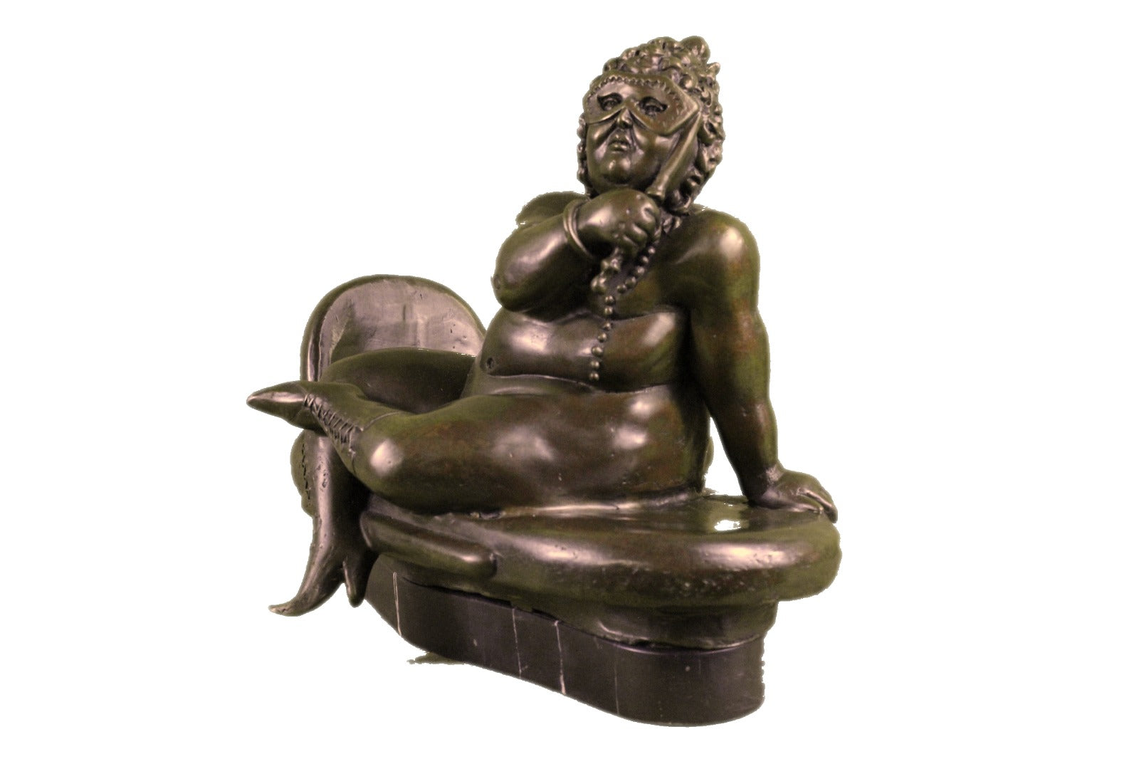 Handcrafted bronze sculpture SALE Female Botero Fernando Art Nude Marble Signed