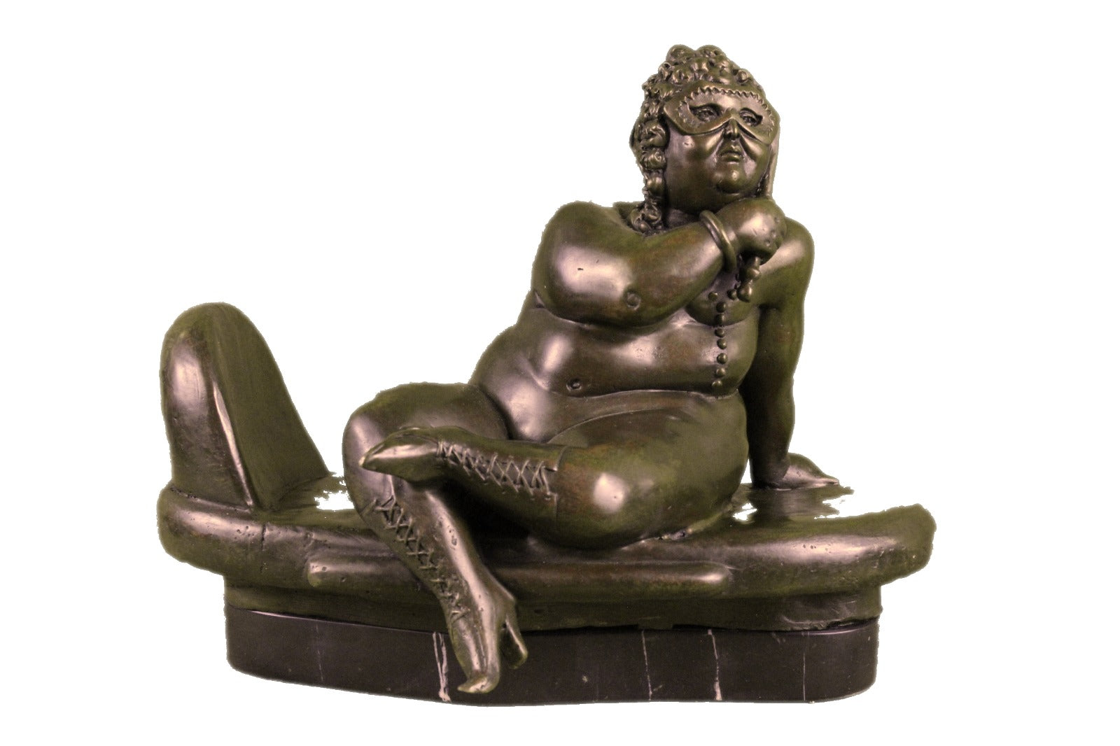 Handcrafted bronze sculpture SALE Female Botero Fernando Art Nude Marble Signed