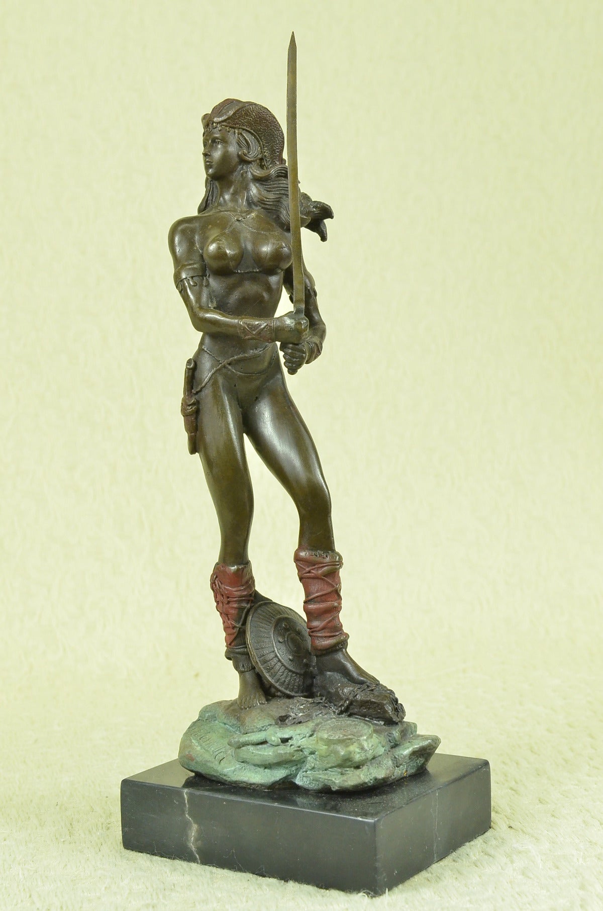 Handcrafted bronze sculpture SALE Mar Hat W Girl Amazon Female Vitaleh Original