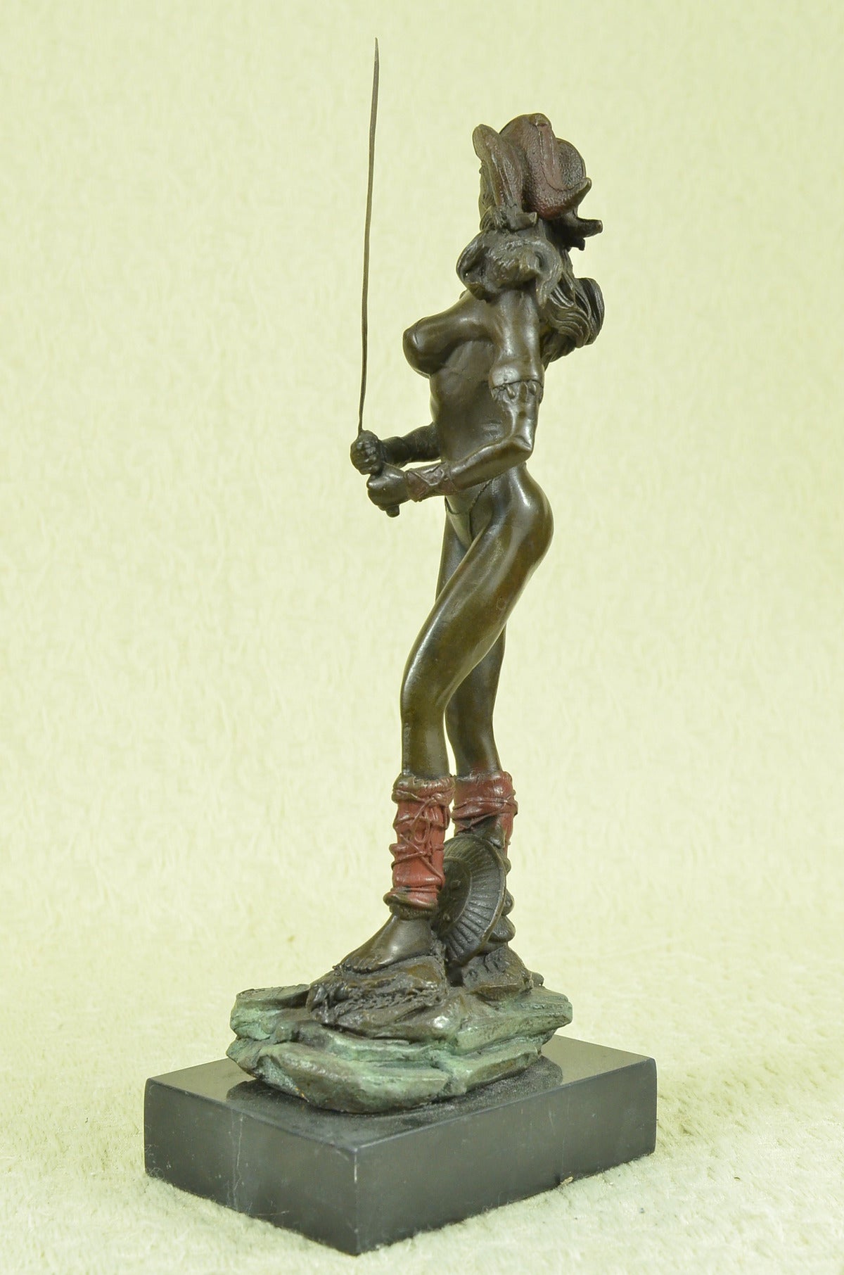 Handcrafted bronze sculpture SALE Mar Hat W Girl Amazon Female Vitaleh Original