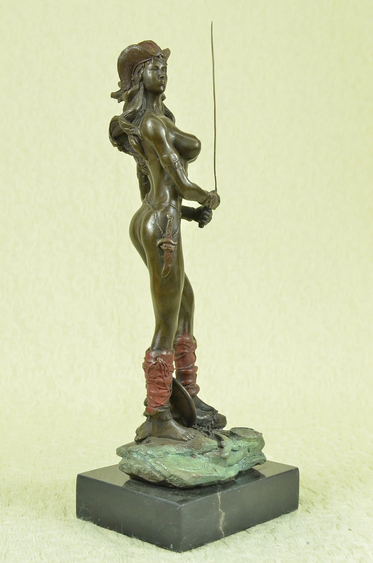 Handcrafted bronze sculpture SALE Mar Hat W Girl Amazon Female Vitaleh Original