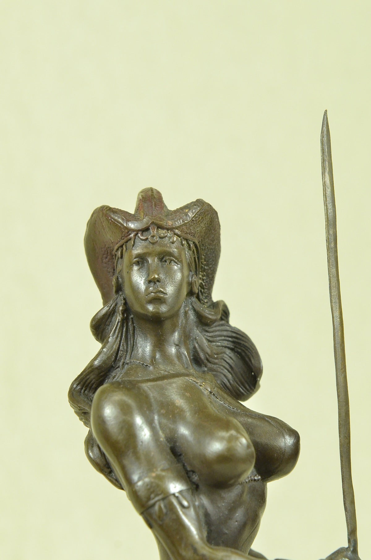 Handcrafted bronze sculpture SALE Mar Hat W Girl Amazon Female Vitaleh Original