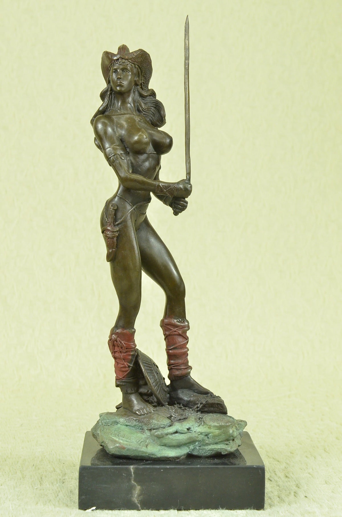 Handcrafted bronze sculpture SALE Mar Hat W Girl Amazon Female Vitaleh Original