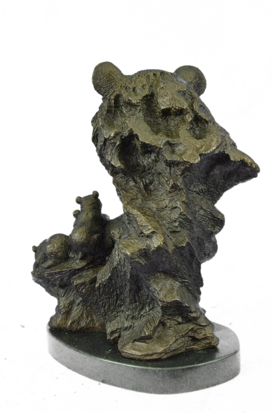 Handcrafted bronze sculpture SALE Art Wildlife Family Bear Black Kodiak