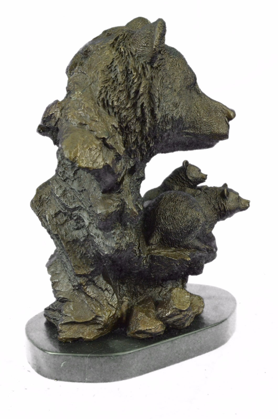 Handcrafted bronze sculpture SALE Art Wildlife Family Bear Black Kodiak