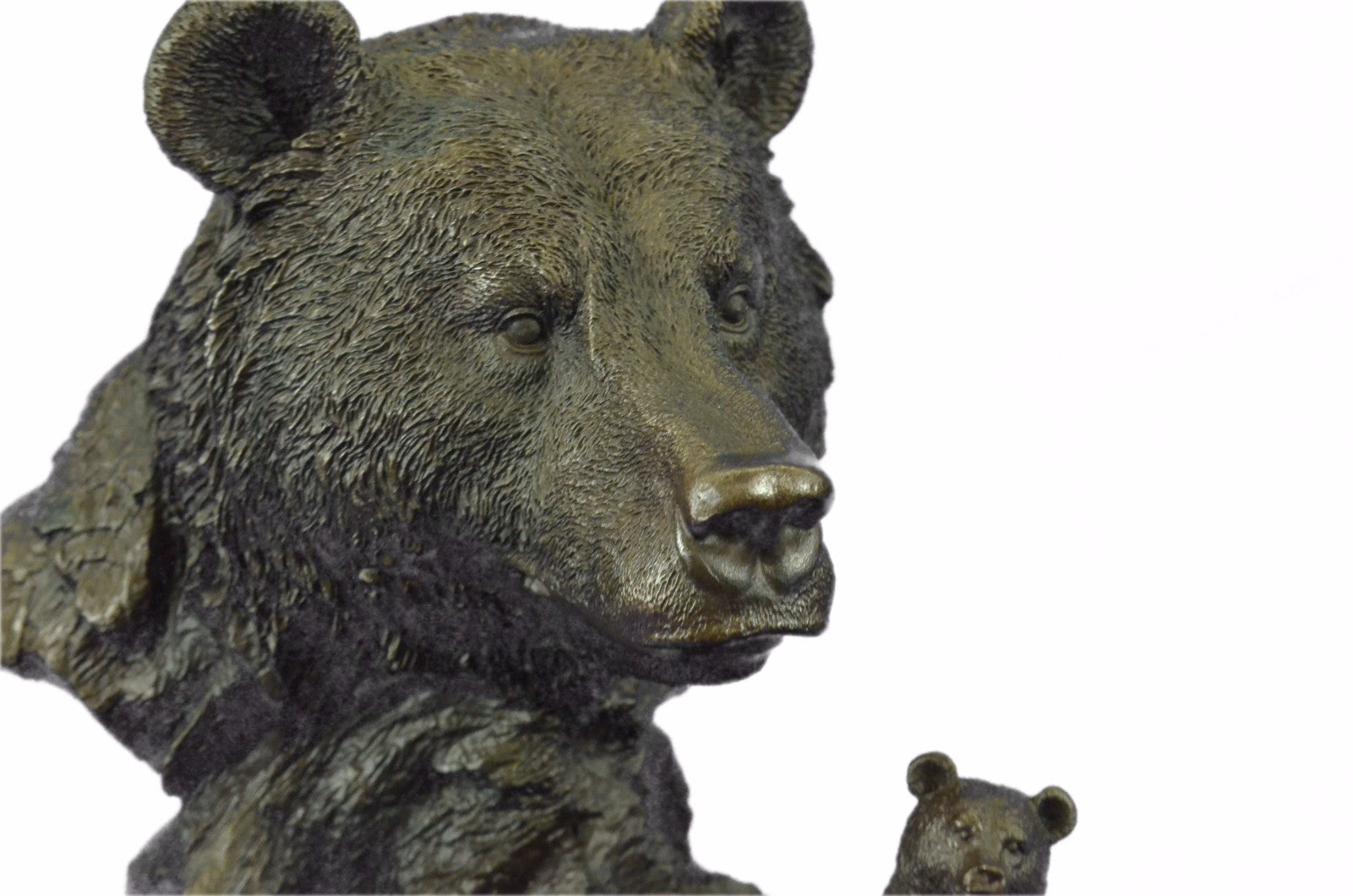 Handcrafted bronze sculpture SALE Art Wildlife Family Bear Black Kodiak