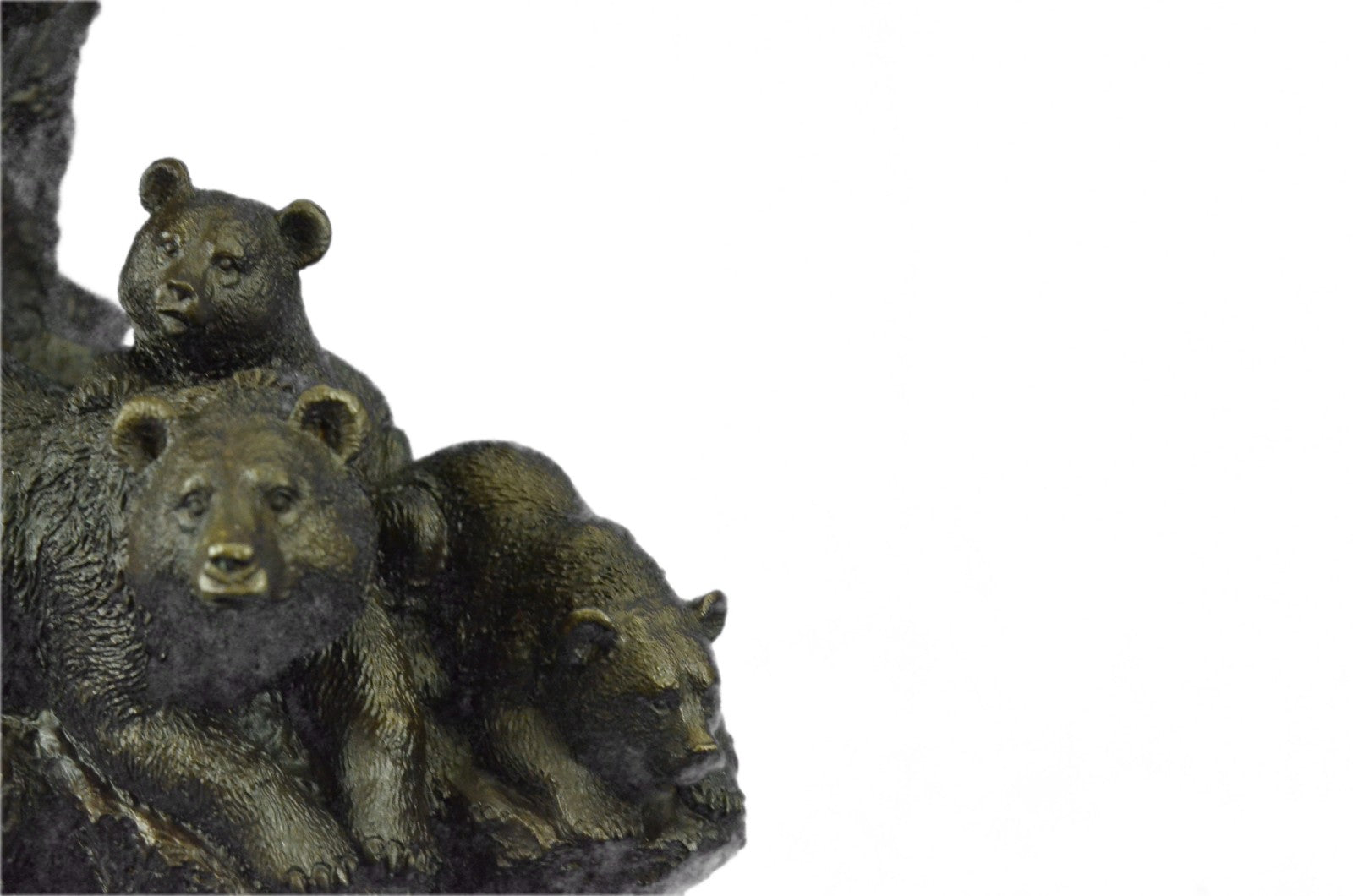 Handcrafted bronze sculpture SALE Art Wildlife Family Bear Black Kodiak