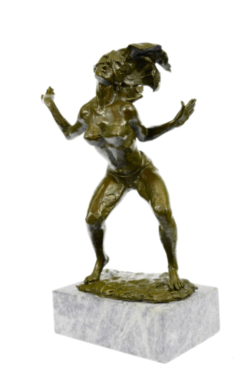 ART DECOR ALDO VITALEH BRONZE SIGNED NUDE WOMEN STATUE ORIGINAL FIGURINE FIGURE