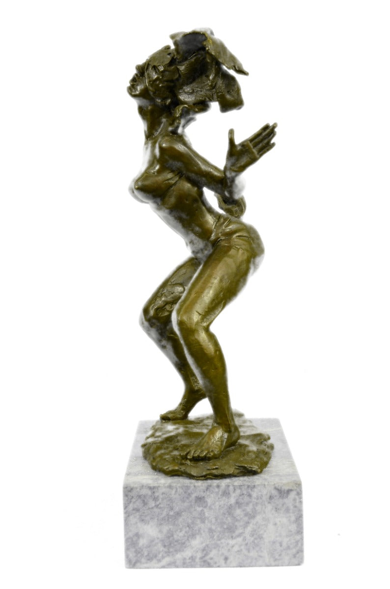 ART DECOR ALDO VITALEH BRONZE SIGNED NUDE WOMEN STATUE ORIGINAL FIGURINE FIGURE
