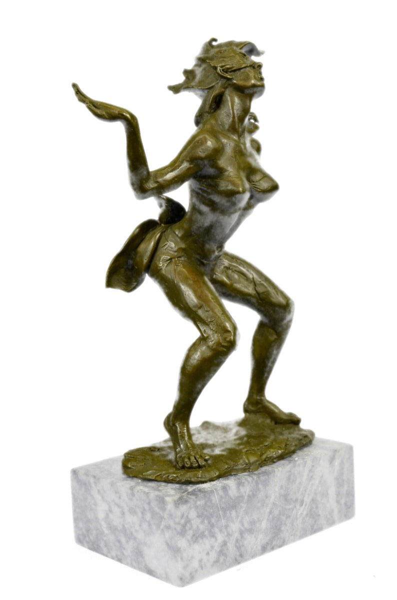 ART DECOR ALDO VITALEH BRONZE SIGNED NUDE WOMEN STATUE ORIGINAL FIGURINE FIGURE