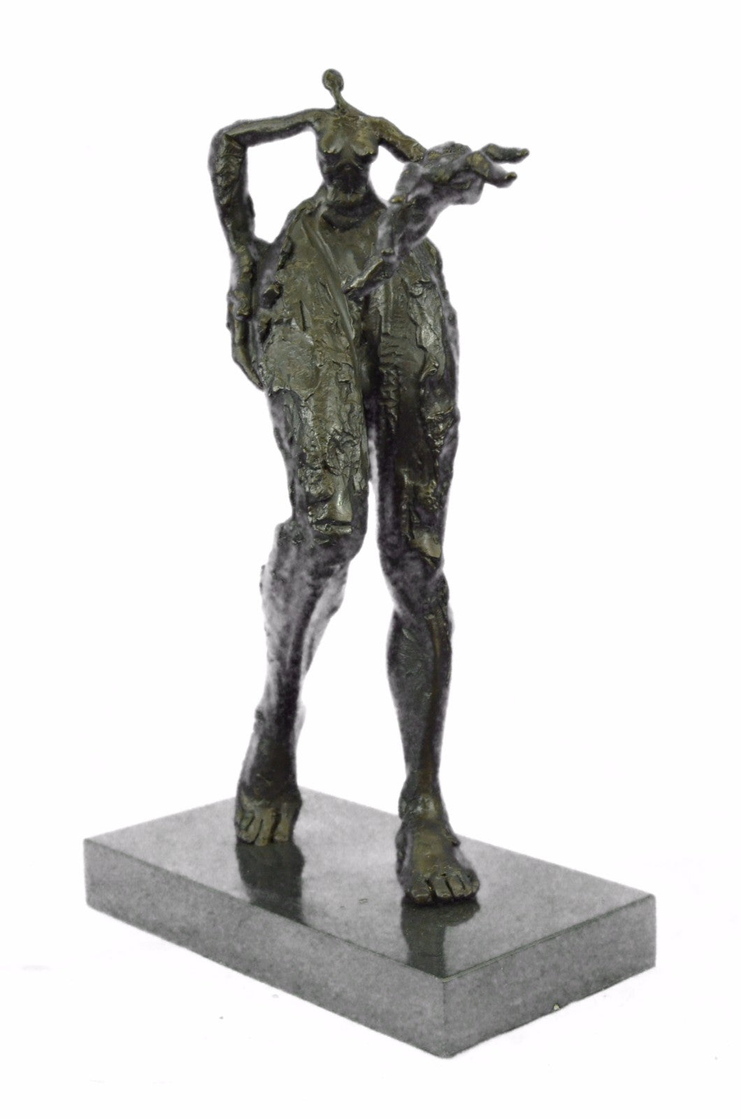 Abstract Modern Art Female Woman Bronze Artist by Dali Bronze Sculpture Figure