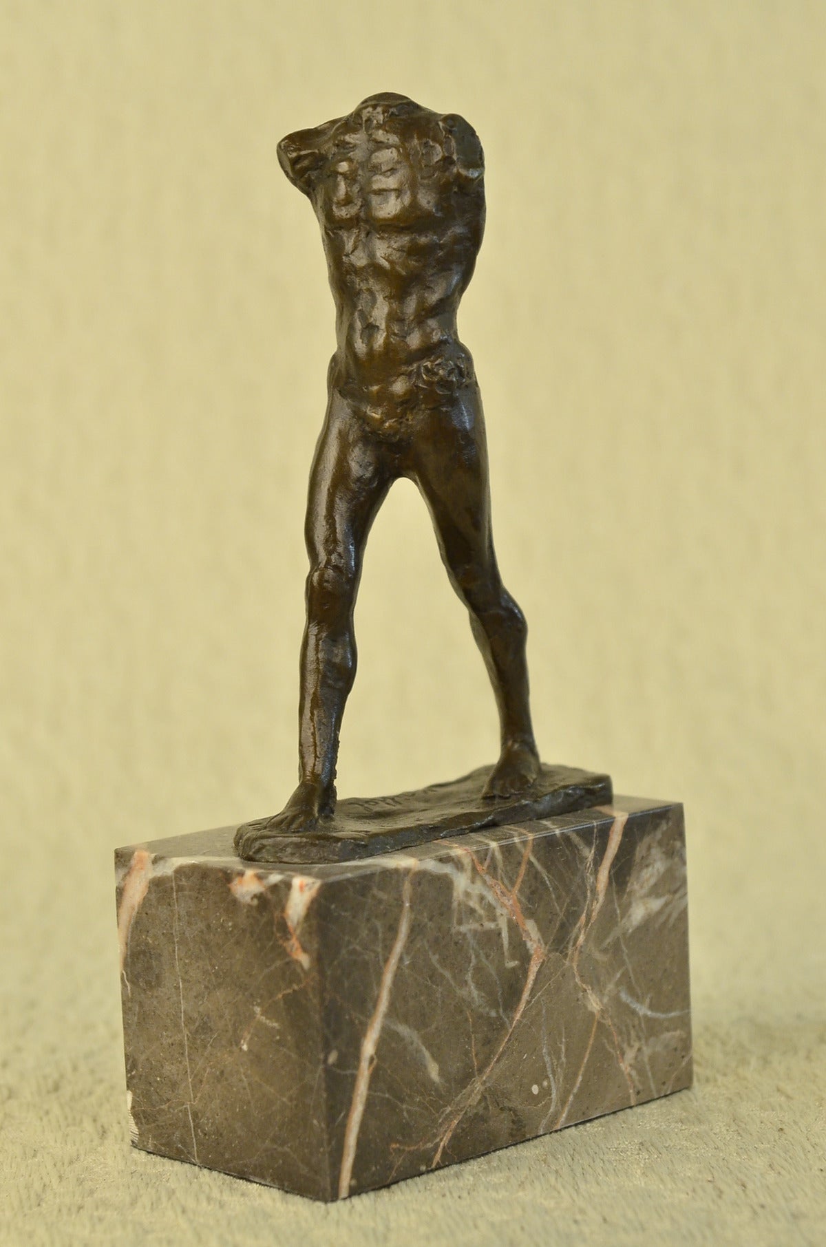 Handcrafted bronze sculpture SALE Walkin Sensual Erotic D`Orsay Musee Male Nude