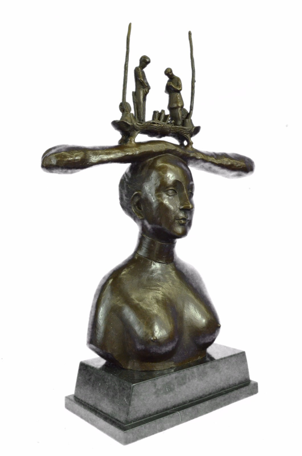 Handcrafted Collectible Signed Dali Nude Female Bronze Sculpture Home Decoration