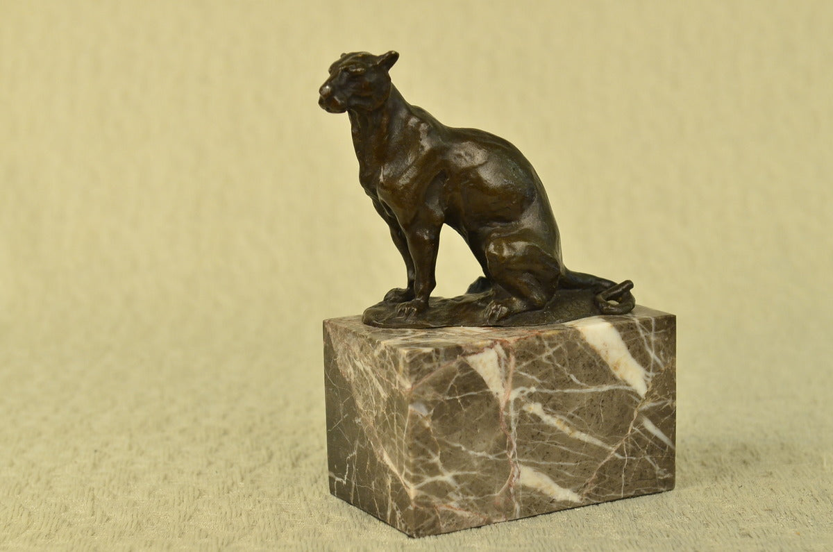 Handcrafted bronze sculpture SALE Mounta Cougar Bookend End Book Bugatti Signed