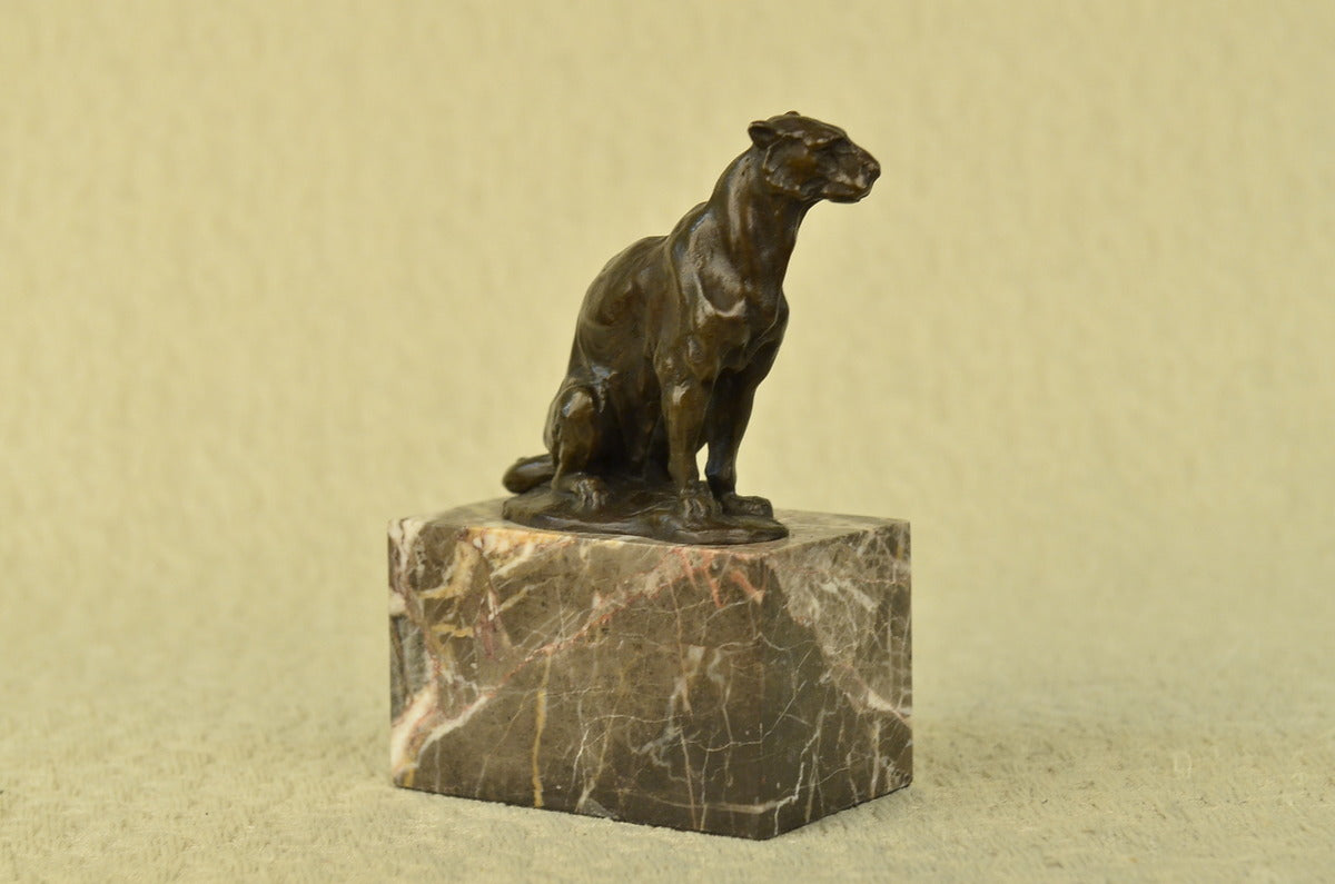 Handcrafted bronze sculpture SALE Mounta Cougar Bookend End Book Bugatti Signed