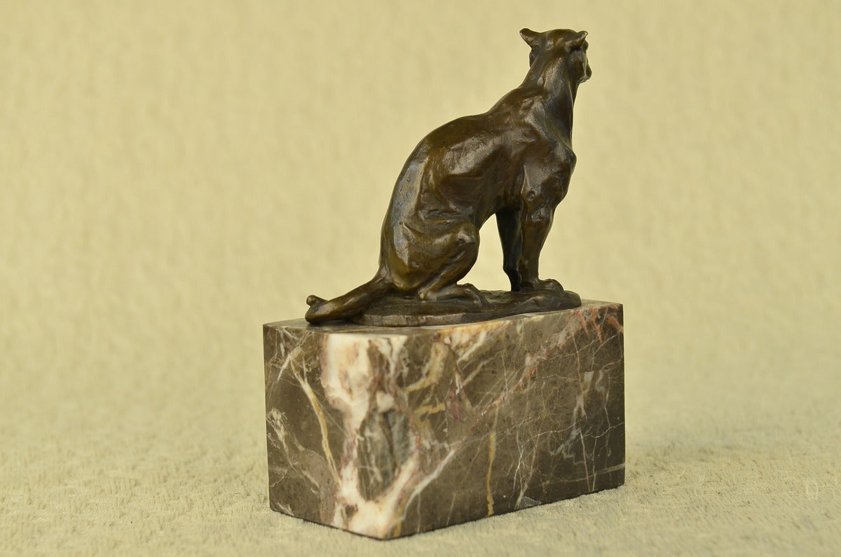 Handcrafted bronze sculpture SALE Mounta Cougar Bookend End Book Bugatti Signed