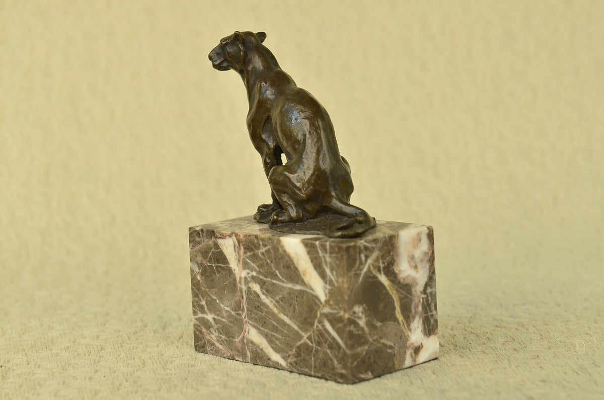 Handcrafted bronze sculpture SALE Mounta Cougar Bookend End Book Bugatti Signed