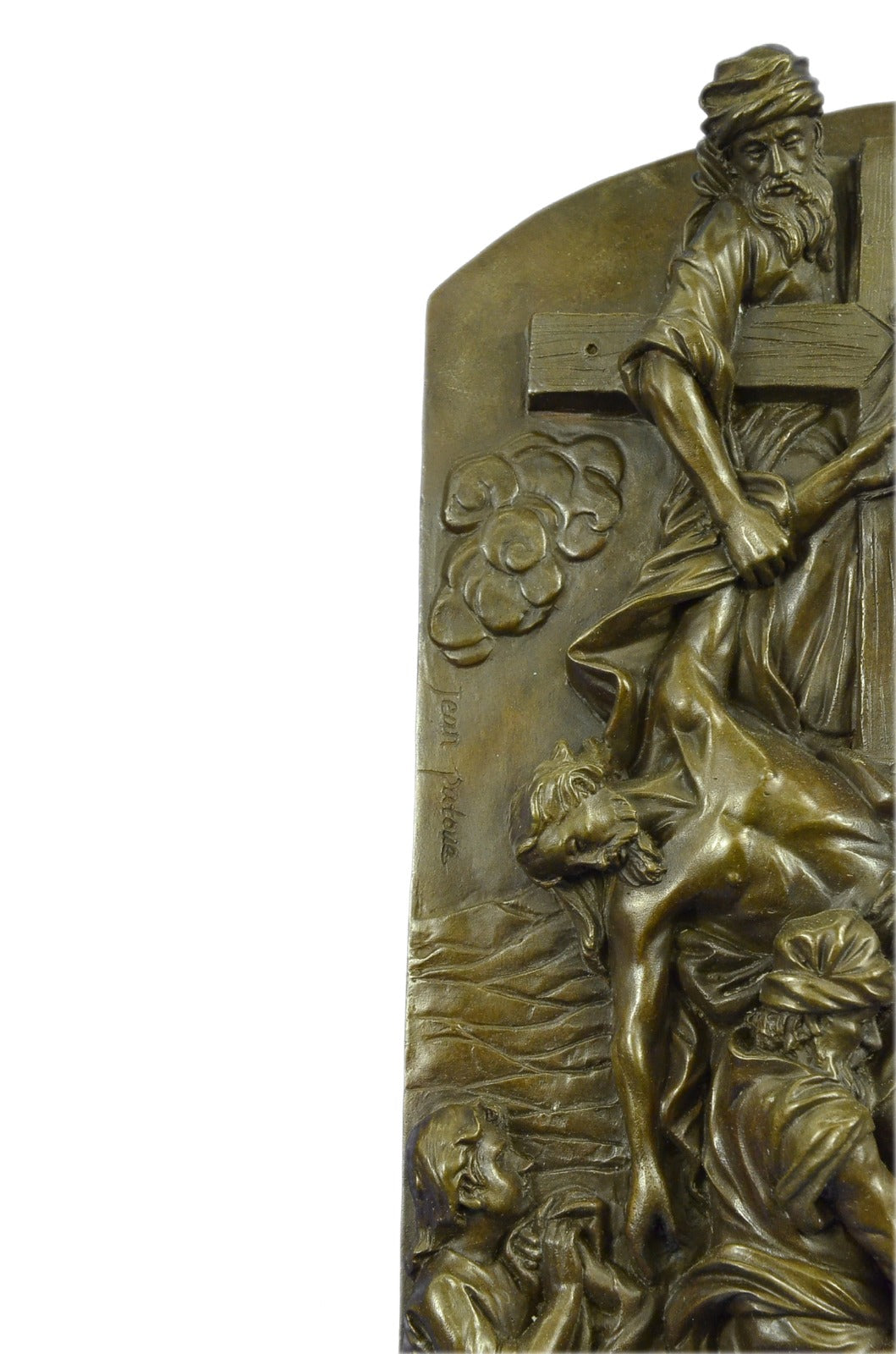 Descent from the Cross Wallmount Bas Relief Made by Lost Wax Method Bronze Statu