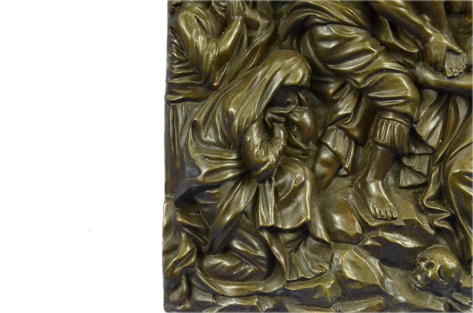 Descent from the Cross Wallmount Bas Relief Made by Lost Wax Method Bronze Statu