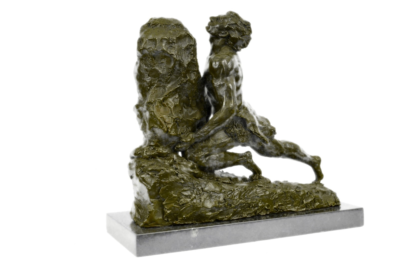 Handcrafted bronze sculpture SALE Push Male Cast Hot French Gregoire Rene After