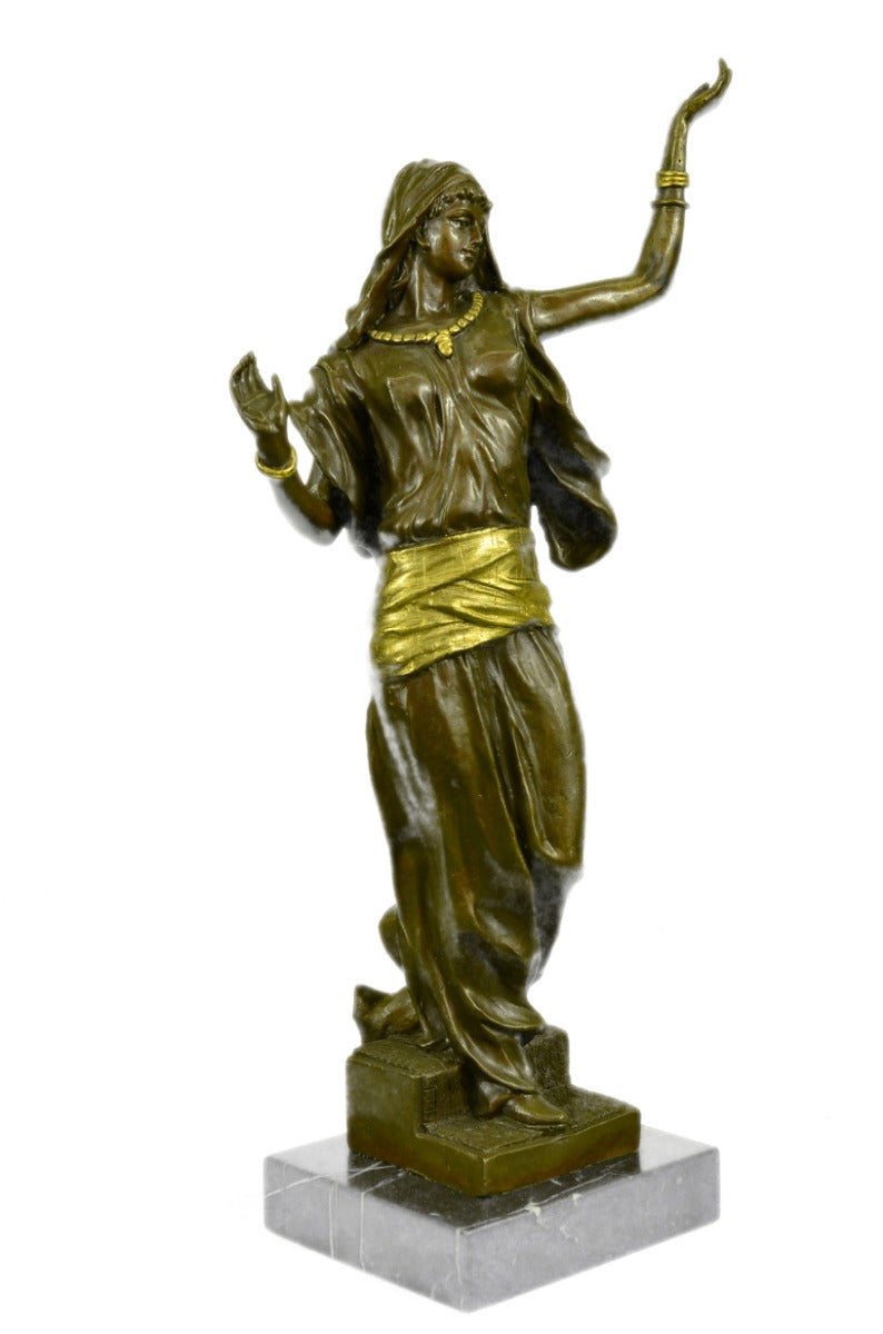 BRONZE ART DECO SCULPTURE STATUE FIGURINE FIGURE ORNAMENT GIRL BY ALDO VITALEH