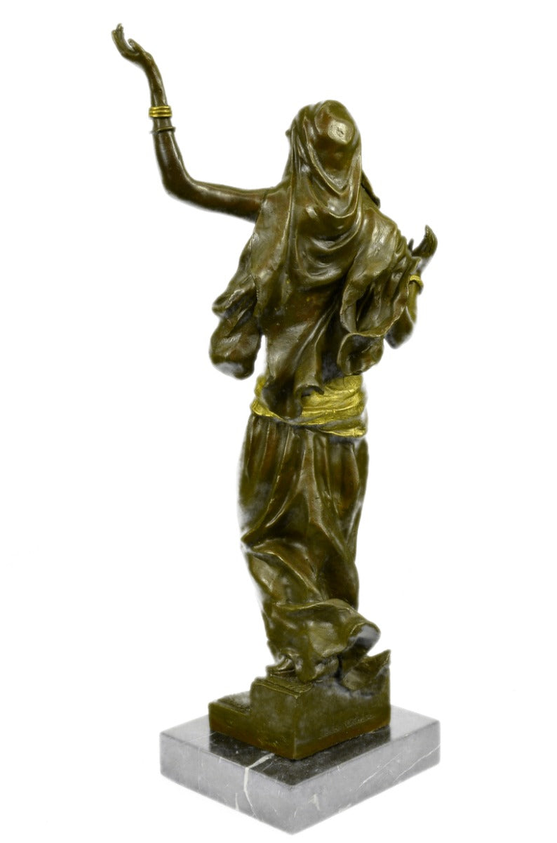 BRONZE ART DECO SCULPTURE STATUE FIGURINE FIGURE ORNAMENT GIRL BY ALDO VITALEH