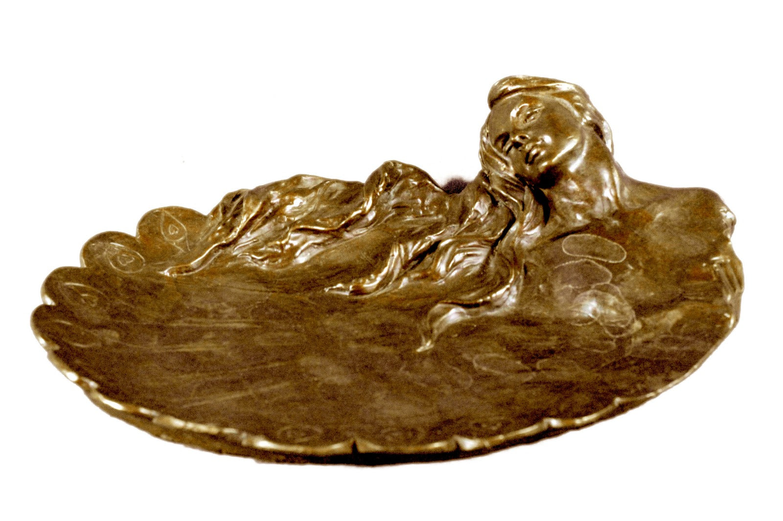 Handcrafted bronze sculpture SALE Cas Hot Deco Art Unique Tray Jewelry Mermaids