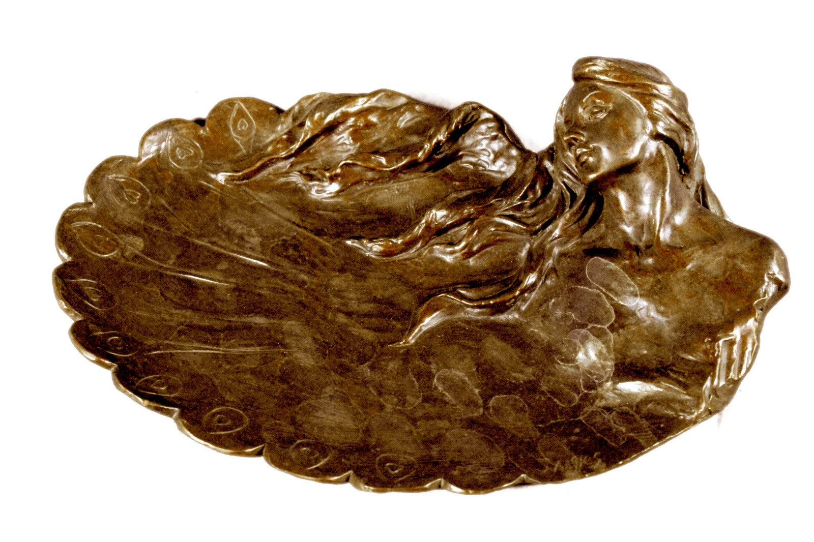 Handcrafted bronze sculpture SALE Cas Hot Deco Art Unique Tray Jewelry Mermaids