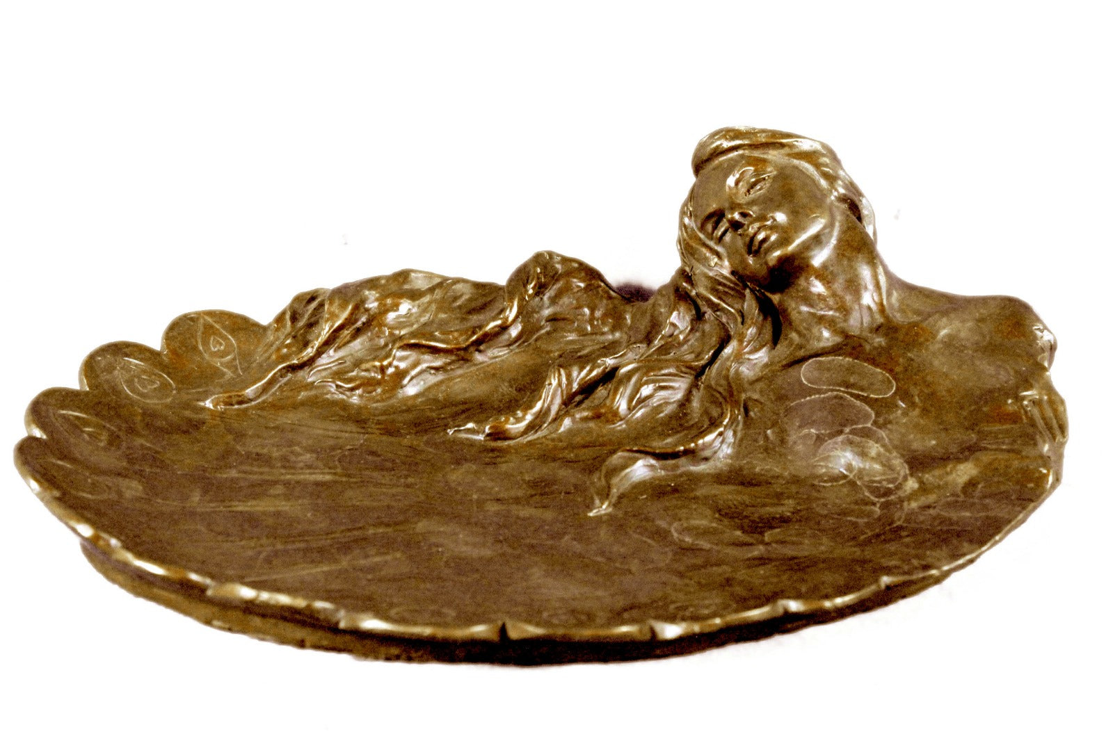 Handcrafted bronze sculpture SALE Cas Hot Deco Art Unique Tray Jewelry Mermaids