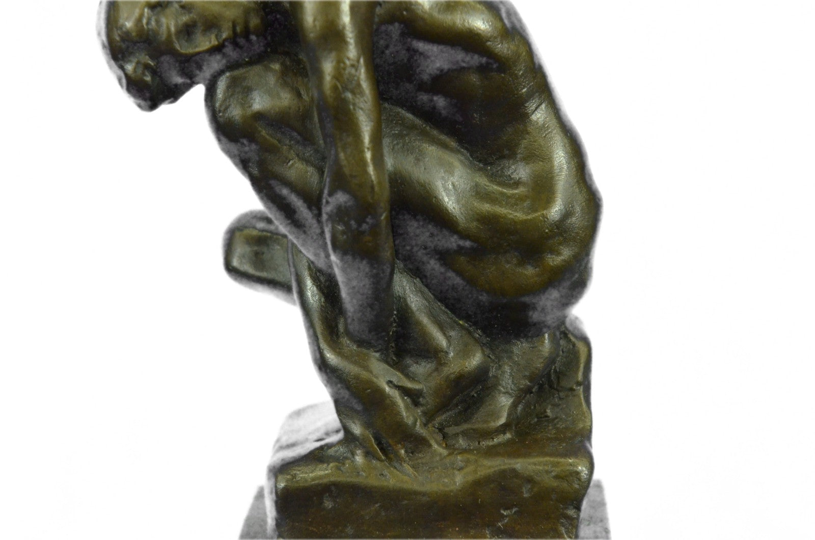 Nude Young Hot Cast Male Elegant Bronze Marble Statue Bookend Paperweight Gift