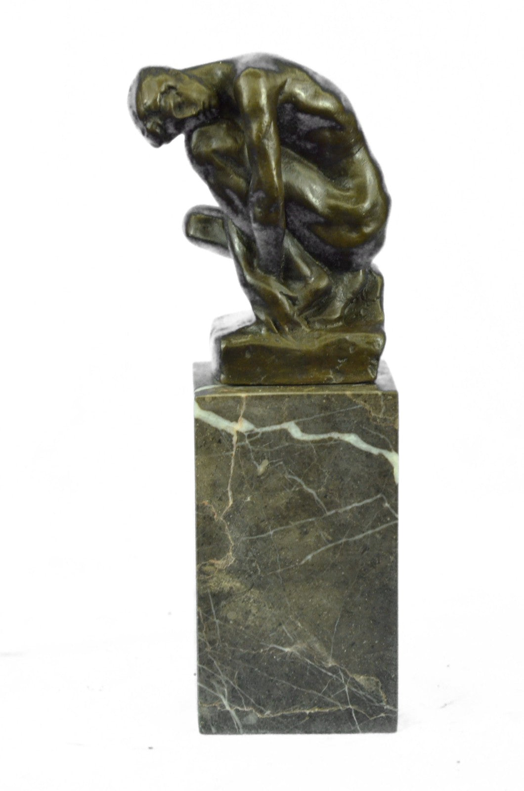 Nude Young Hot Cast Male Elegant Bronze Marble Statue Bookend Paperweight Gift