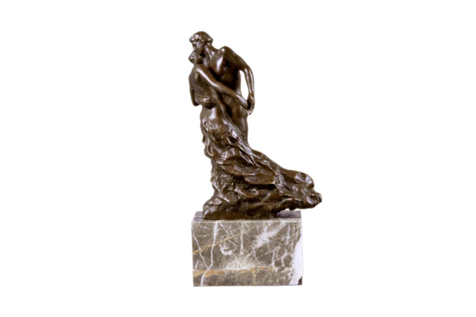 Hand Made Statue Eternal Idol By Rodin Nude Couple Bronze Sculpture Figurine Art
