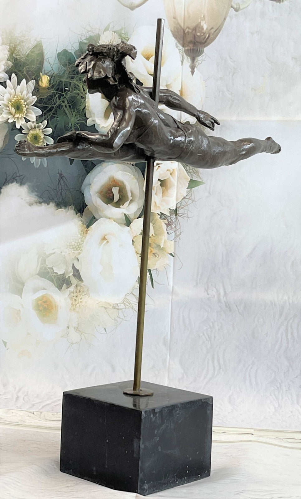 Olympic Gymnast Rhythmic Girl Attractive Figure Handcrafted Bronze Sculpture