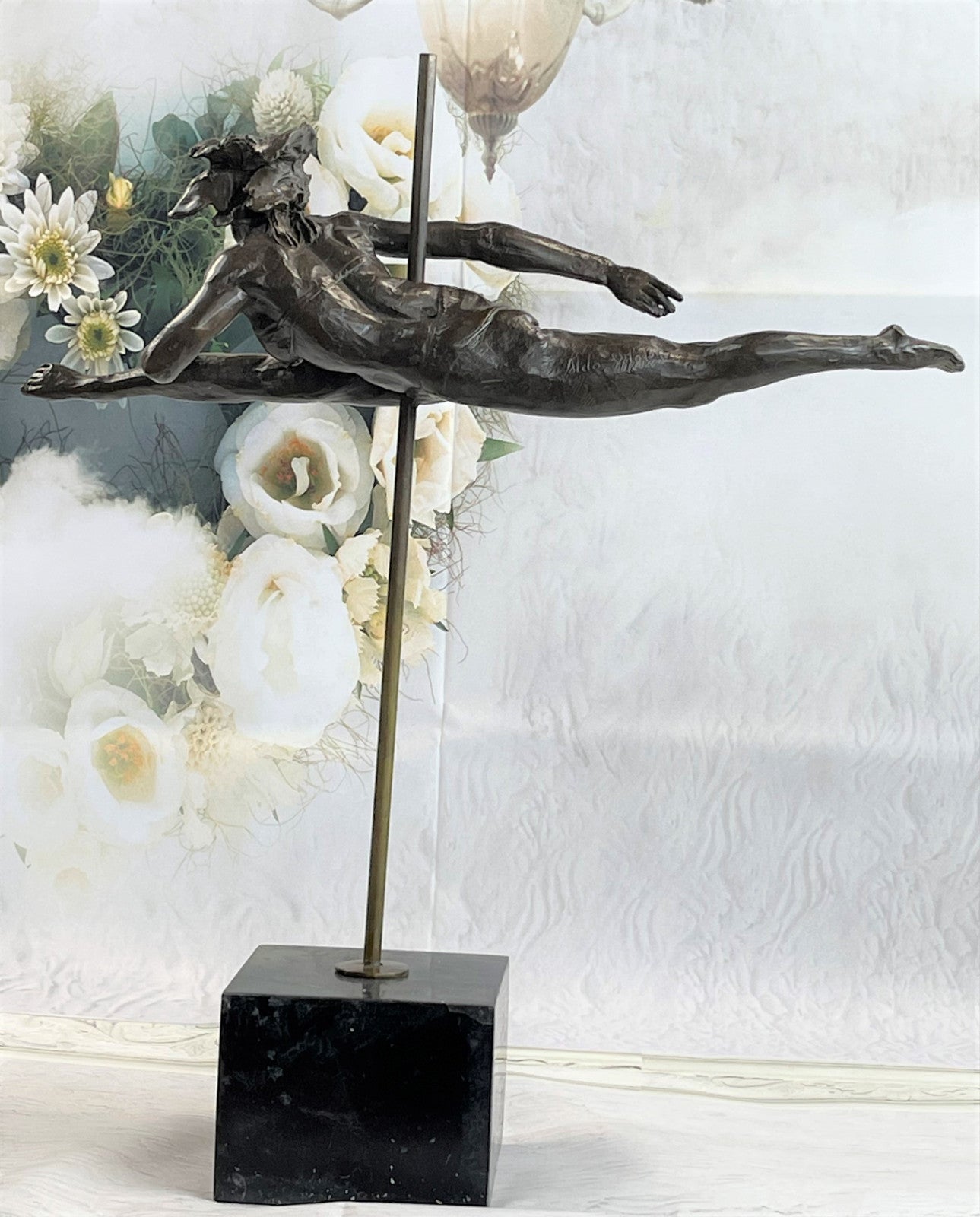 Olympic Gymnast Rhythmic Girl Attractive Figure Handcrafted Bronze Sculpture