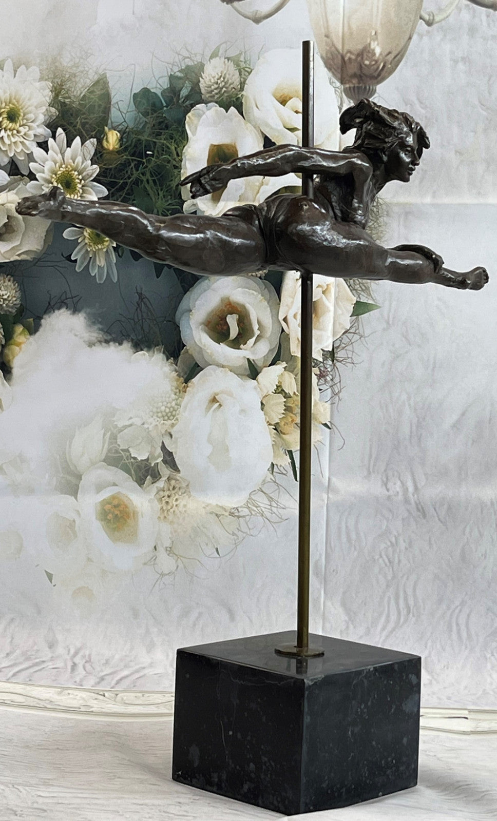 Olympic Gymnast Rhythmic Girl Attractive Figure Handcrafted Bronze Sculpture
