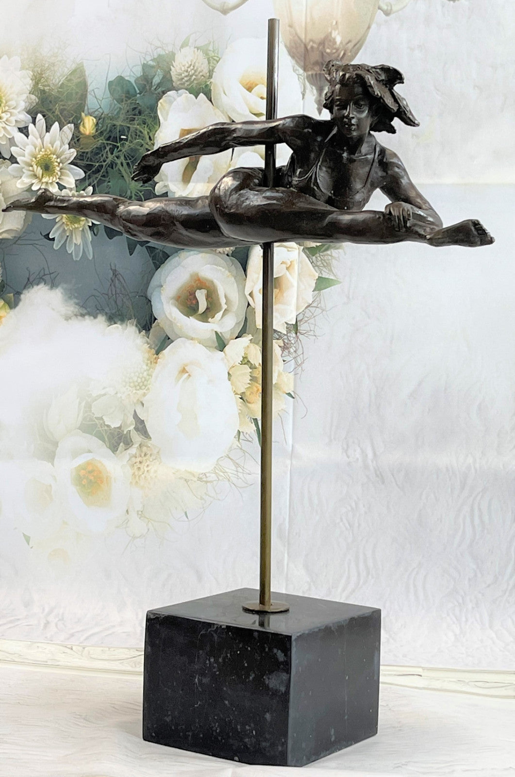 Olympic Gymnast Rhythmic Girl Attractive Figure Handcrafted Bronze Sculpture