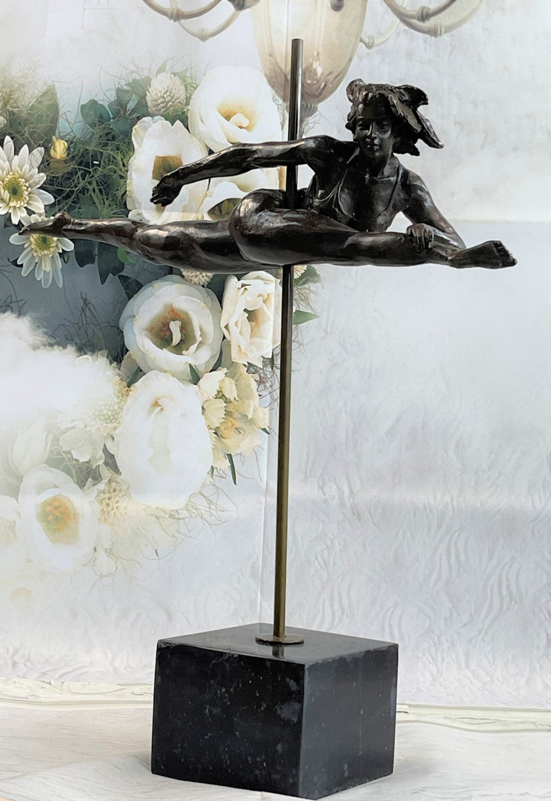 Olympic Gymnast Rhythmic Girl Attractive Figure Handcrafted Bronze Sculpture
