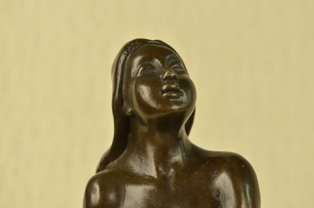 Curvaceous Nude Woman Signed Original Bronze Sculpture Statue Figurine Figure