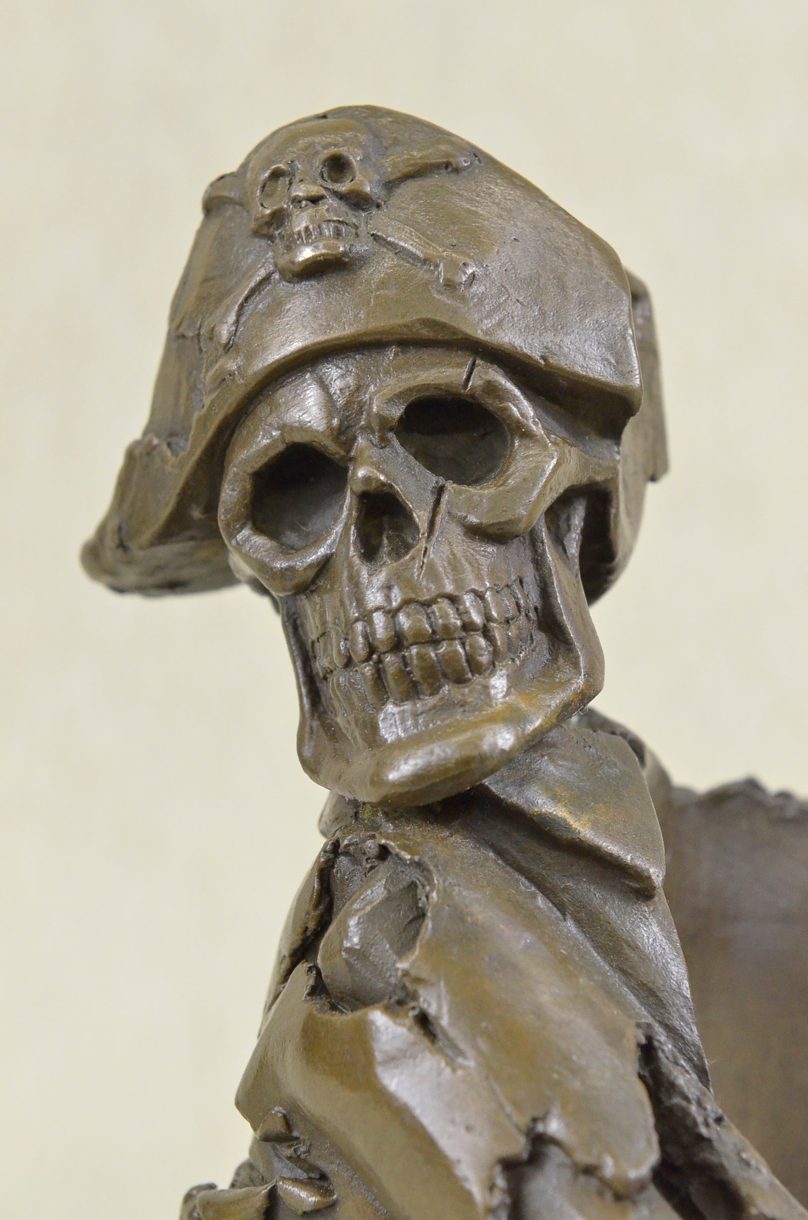 Handcrafted bronze sculpture SALE Figural Holder Wine Skeleton Pirate Cast Hot