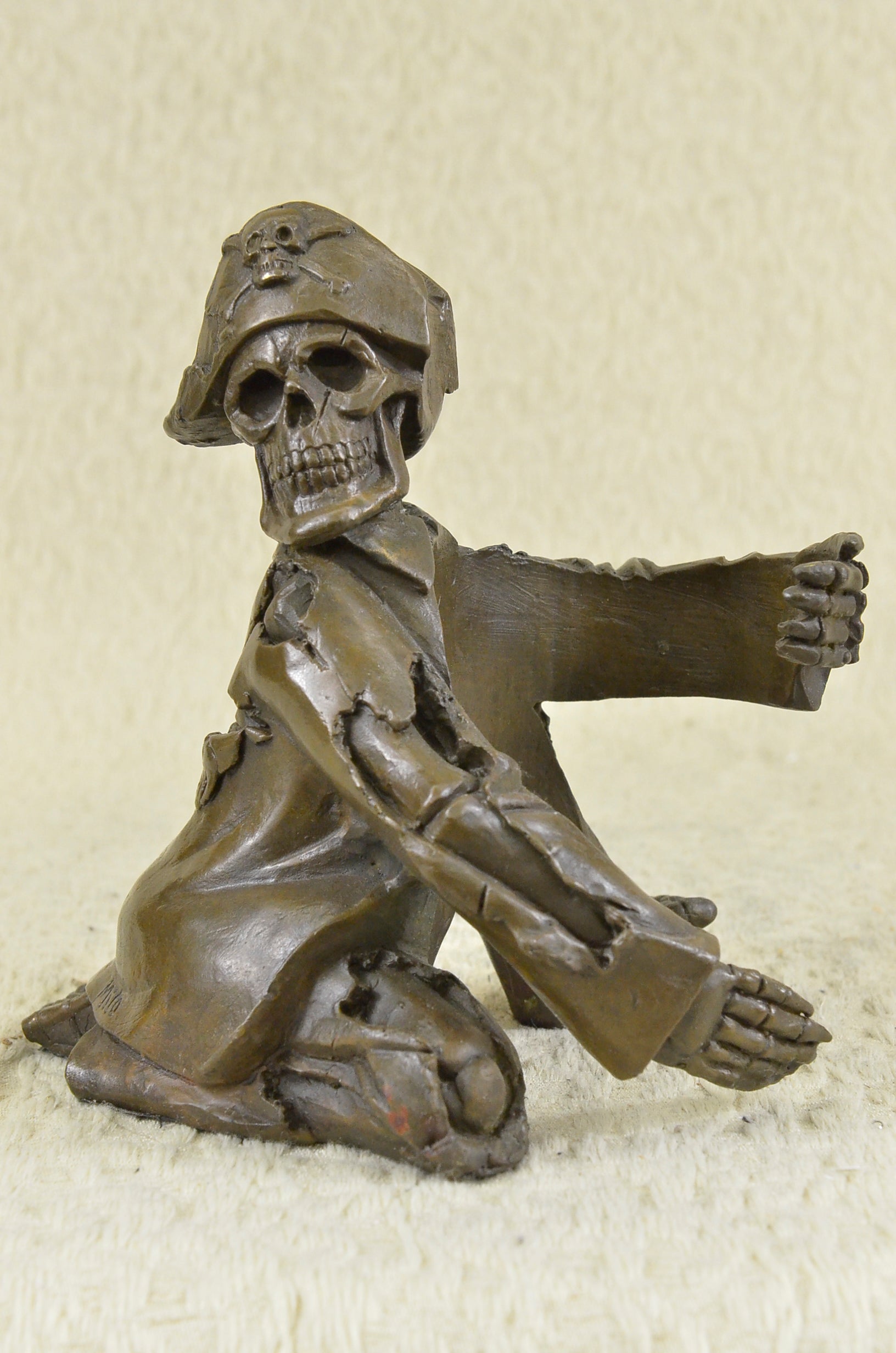 Handcrafted bronze sculpture SALE Figural Holder Wine Skeleton Pirate Cast Hot