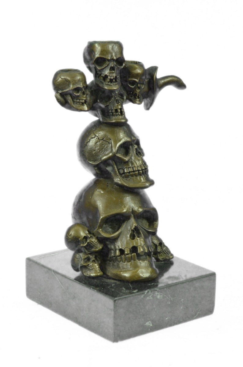 Handcrafted bronze sculpture SALE Offic Home Sword Skulls Skull Original Signal