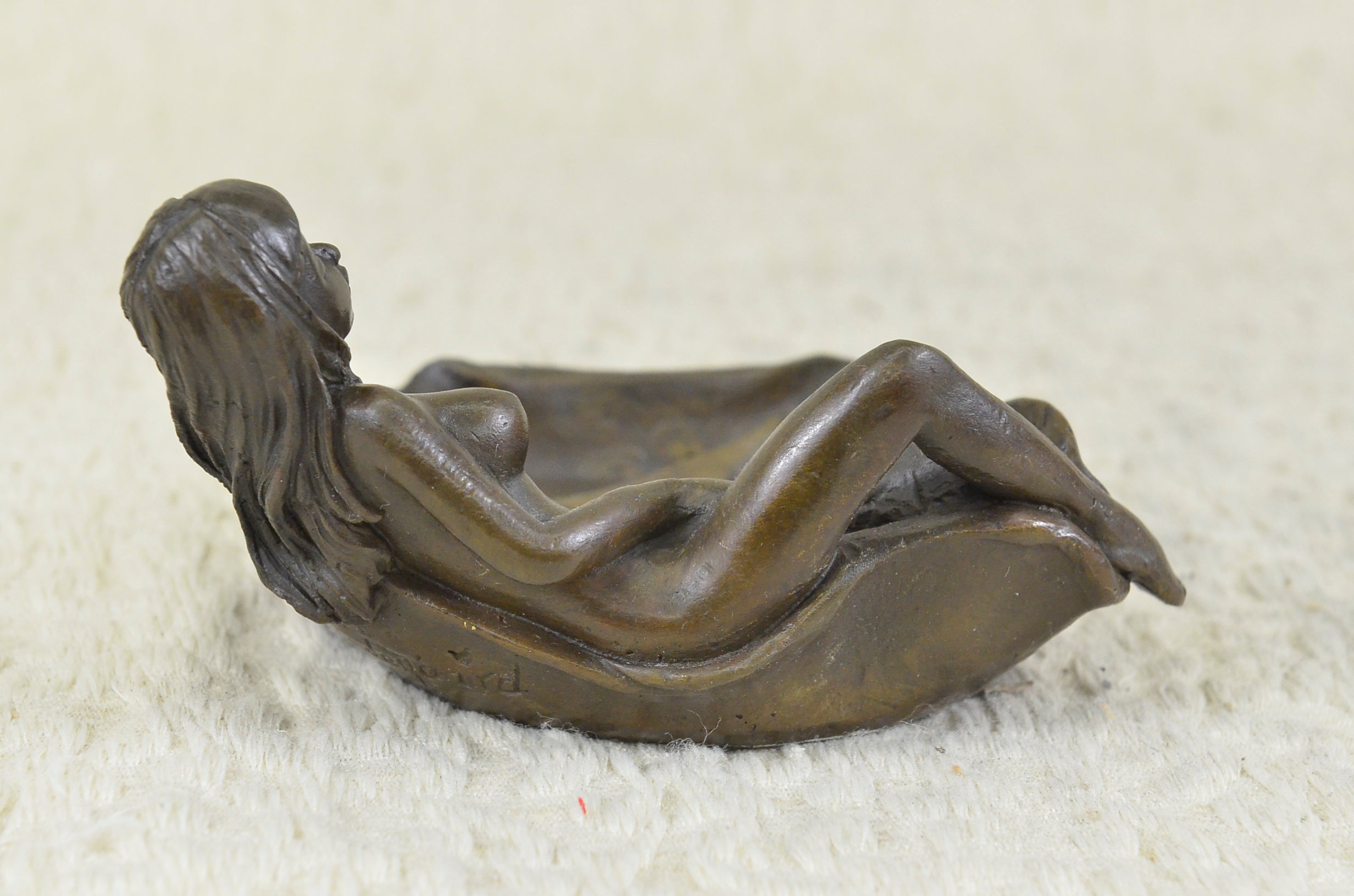 Vienna Erotic Skeleton with Naked lady Signed Original Bronze Sculpture Figurine