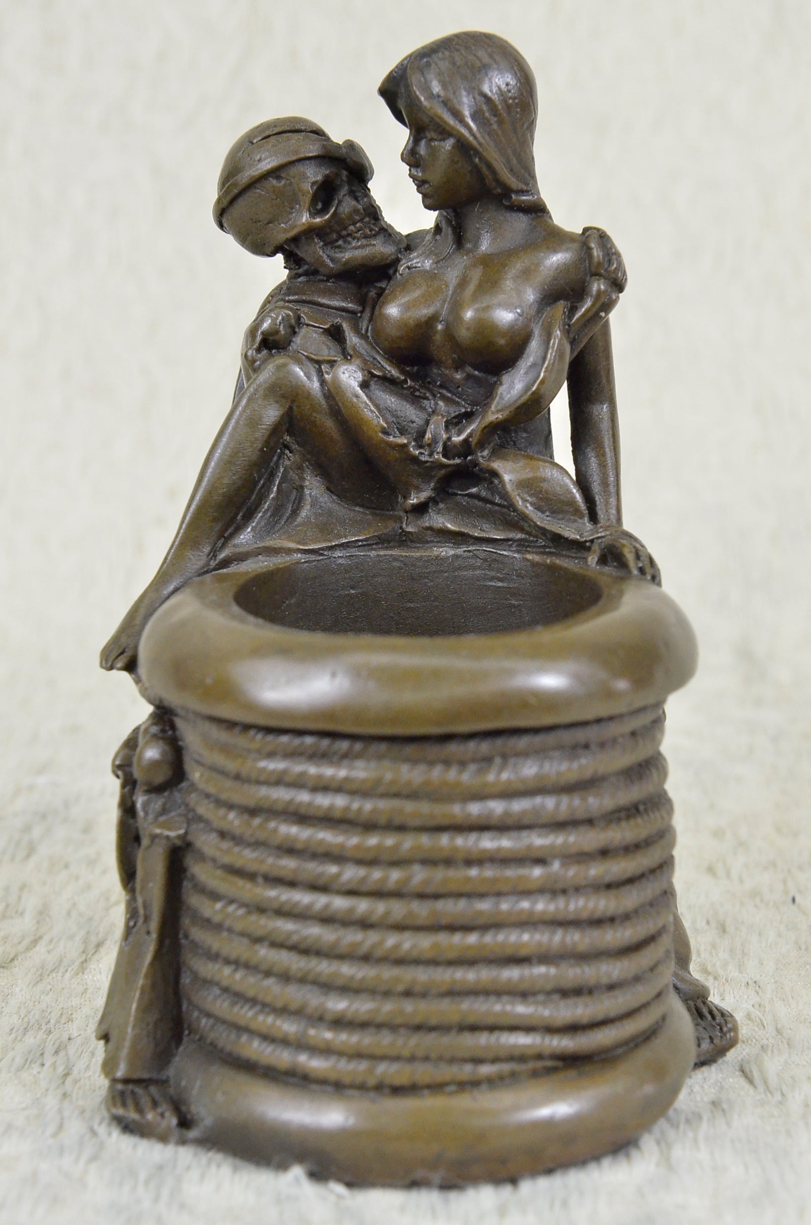 Love Gothic Nymph Naked Nude Skeleton Bronze Sculpture Statue Figurine Art Decor