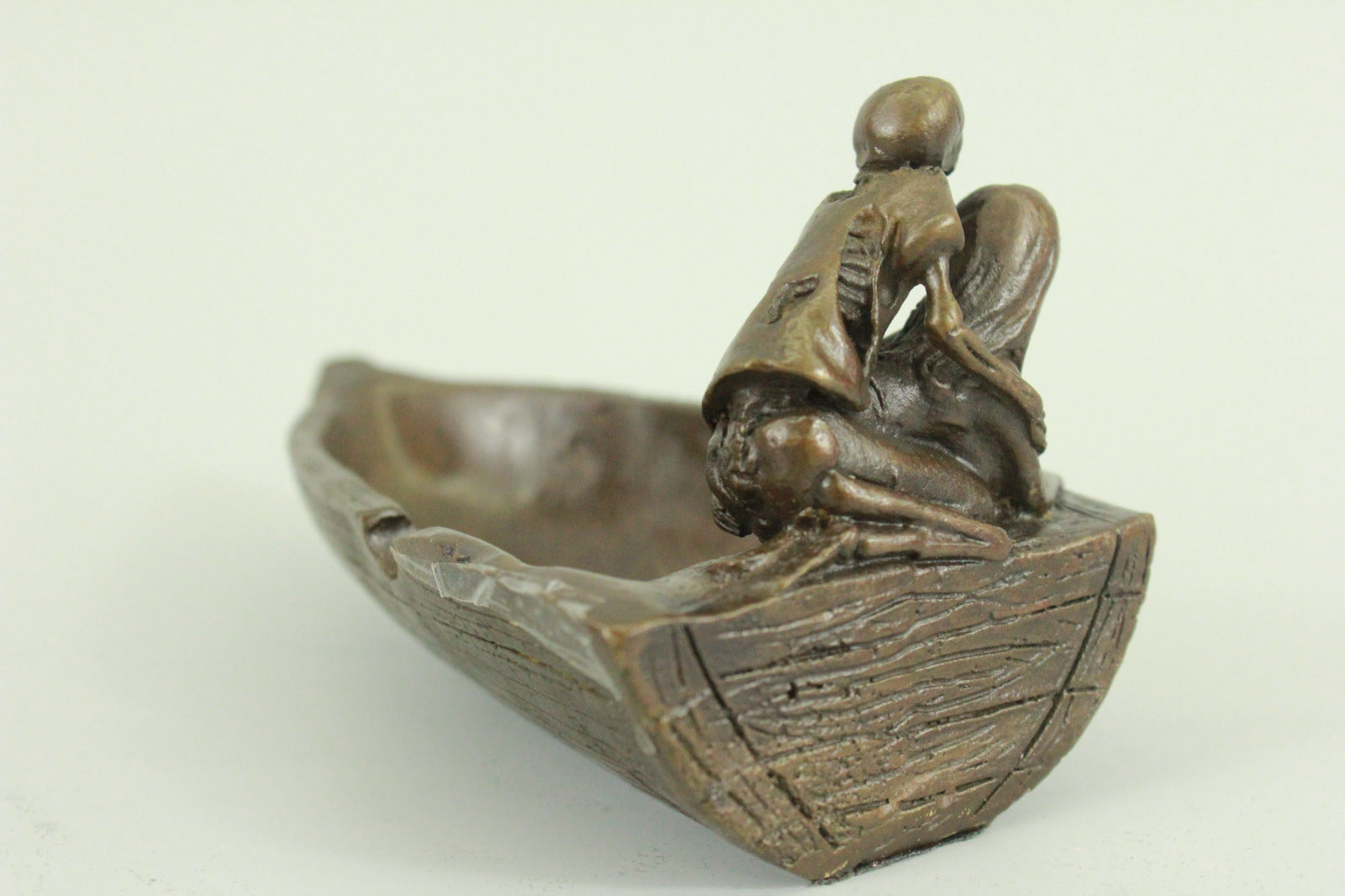 Nude Nymph Jewelry Tray Coin Key Holder Bronze Sculpture Handcrafted Figure Art