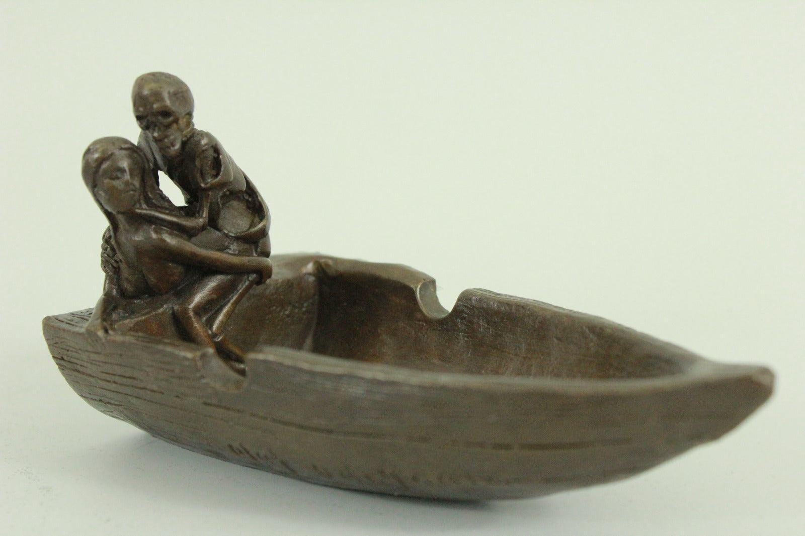 Nude Nymph Jewelry Tray Coin Key Holder Bronze Sculpture Handcrafted Figure Art