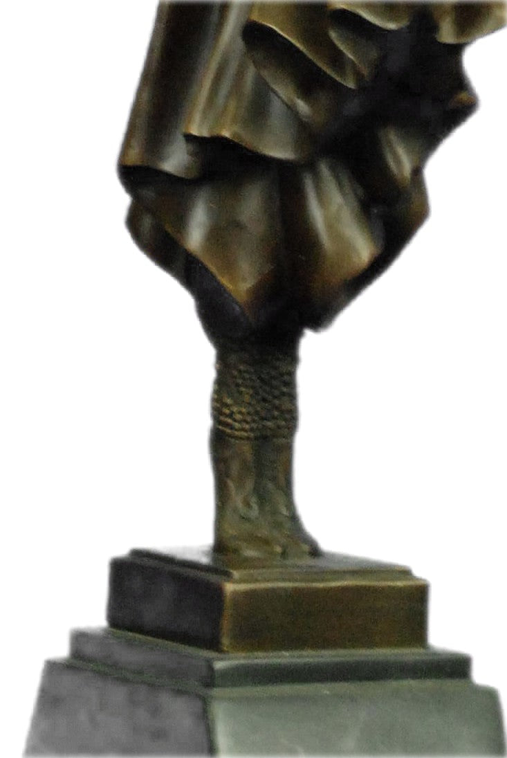 Vintage Demetre Chiparus Statue of Bronze & Bone Russian "Pirouette" Woman