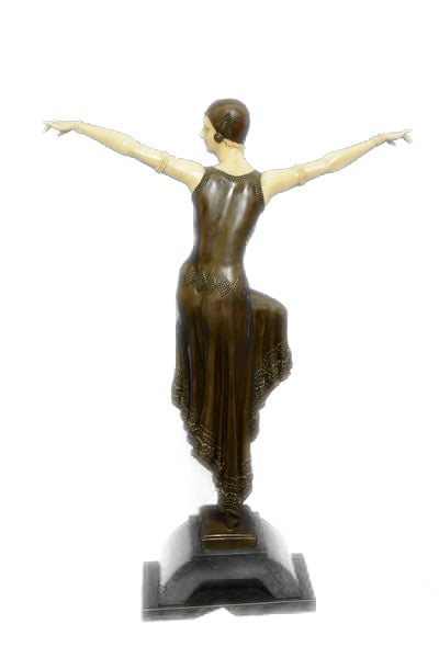 D.H.Chiparus Bronze Art Deco Statue Egyptian Dancer Sculpture traditional-decora